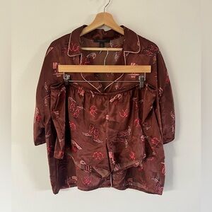 Midnight‎ Bakery Cowgirl Western Short Sleeve Button Front Top & Shorts Pajamas